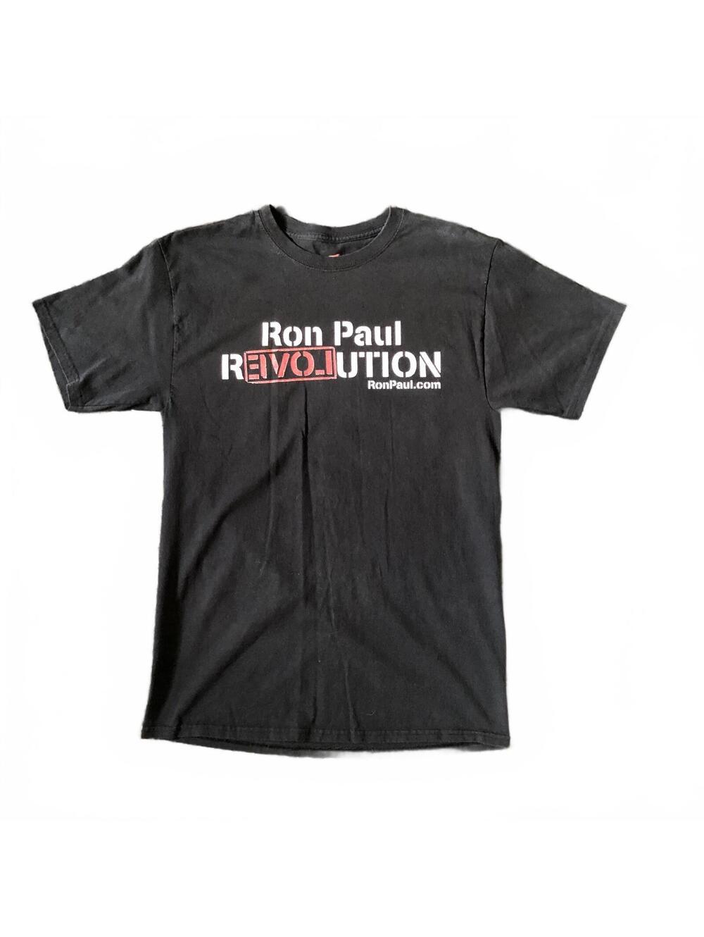 Ron Paul Revolution Black Graphic T-Shirt Medium